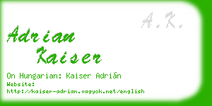 adrian kaiser business card